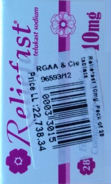 Reliefast Tablets 10mg